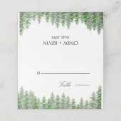 grillige dennenboom bos bruiloft plaatskaartje (Buitenkant ongevouwen)