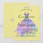 Grillige diamantstof Quinceanera-uitnodiging Kaart (Voorkant / Achterkant)