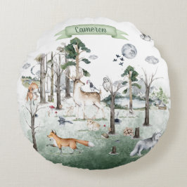 Grillige Dieren in het Bos Aangepast aan uw Wensen Rond Kussen