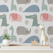 Grillige Dieren Schattige Modern Kinder Patroon