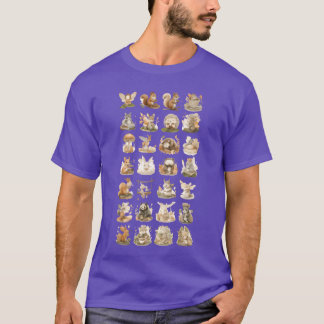 Grillige dierencollectie uit het bos vintage t-shirt