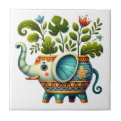 grillige dierenplantmachine tegeltje (Voorkant)