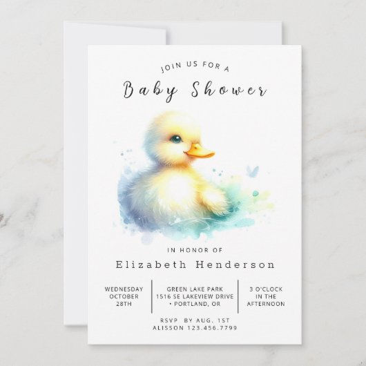 Grillige Digitale Eend Baby Shower Kaart (Voorkant)