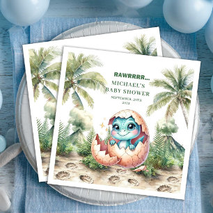 Grillige Dino Baby Shower Komt Eerder Uit Servette Servet
