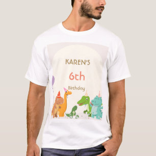 Grillige Dinosaur Prinses Verjaardag T-shirt