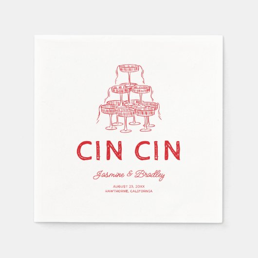 grillige doedel bruiloft servet (Voorkant)