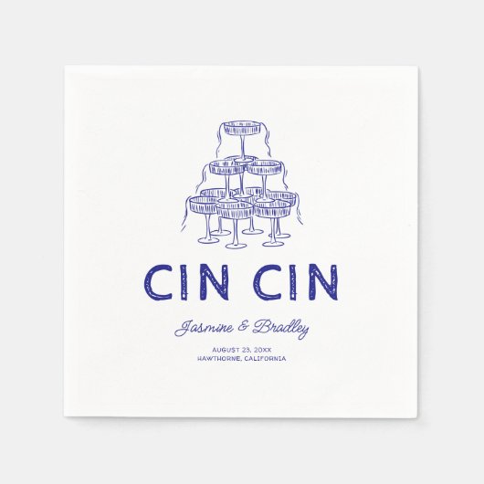 grillige doedel bruiloft servet (Voorkant)