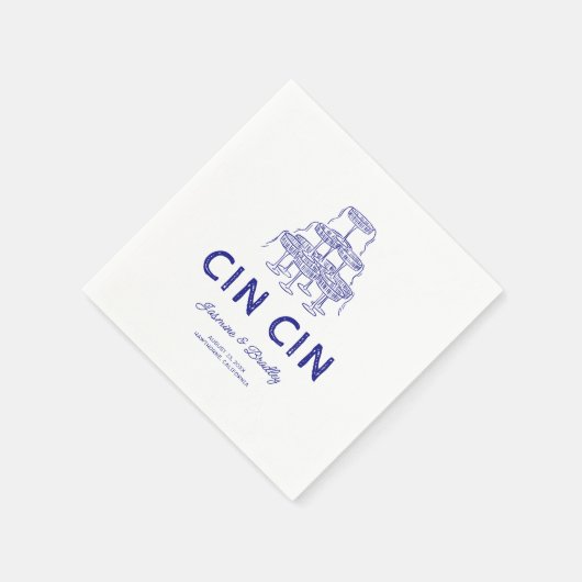 grillige doedel bruiloft servet (Hoek)