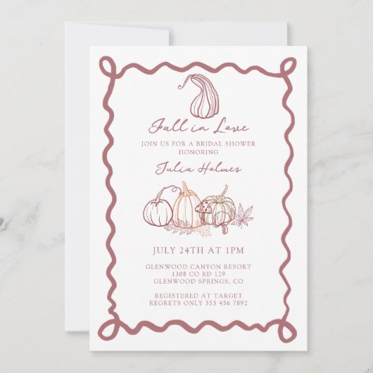 grillige doedel | Herfst in Liefde Vrijgezellenfee Kaart (Voorkant)