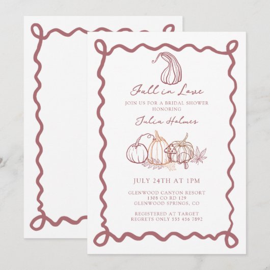 grillige doedel | Herfst in Liefde Vrijgezellenfee Kaart (Voorkant / Achterkant)