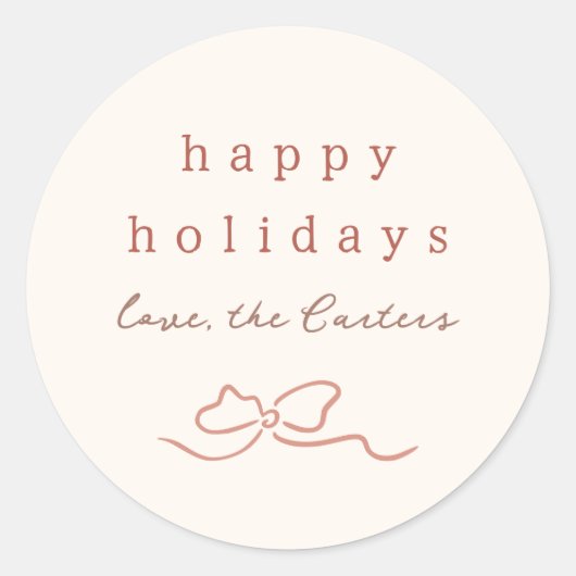 grillige doedel kerstboog ronde sticker (Voorkant)