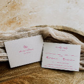 grillige doedel roze bruiloft RSVP kaartje