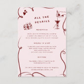 grillige doedels | Details bruiloft gast Informatiekaartje (Voorkant)