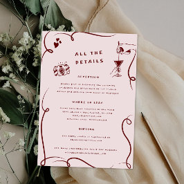 grillige doedels | Details bruiloft gast Informatiekaartje