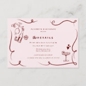 grillige doedels | Details bruiloft gast Informatiekaartje (Voorkant)