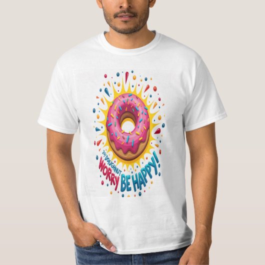 Grillige Donut Pop Art Explosie T-shirt (Voorkant)