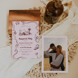 grillige doodle | Italiaanse Engagement Party Kaart