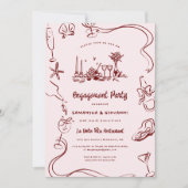 grillige doodle | Italiaanse Engagement Party Kaart (Voorkant)