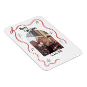 Grillige Doodle Kerstkaart met Foto Magneet (Rechterzijde)