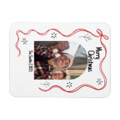Grillige Doodle Kerstkaart met Foto Magneet (Horizontaal)