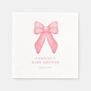 Grillige Doodle Roze Strik   Baby Shower Servet