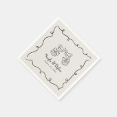 Grillige Doodles Handgetekende Golvende Frame Brui Servet (Hoek)