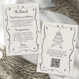 Grillige Doodles Handgetekende Golvende Frame Brui Servet
