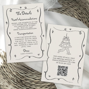 Grillige Doodles Handgetekende Golvende Frame Brui Servet