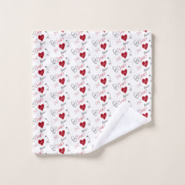 Grillige Doodles Handgetekende Valentijnsdag  Washandje