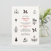 grillige doodles met de hand getekend kerstfeest kaart (Staand voorkant)