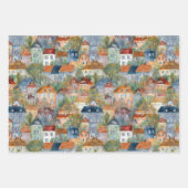 GRILLIGE DORPEN EN HUIZEN CADEAU INPAKPAPIER VEL (Voorkant)