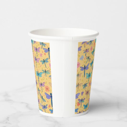 grillige Dragonfly Garden Paper cup Papieren Bekers (Rechts)