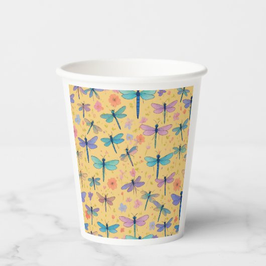 grillige Dragonfly Garden Paper cup Papieren Bekers (Voorkant)
