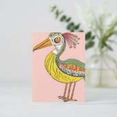 grillige driepotige vogel briefkaart (Staand voorkant)