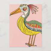 grillige driepotige vogel briefkaart (Voorkant)