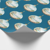 grillige drijfhout kerstbal cadeaupapier (Hoek)