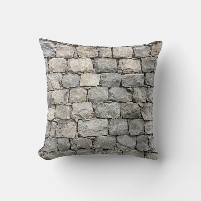 Grillige Droge Stenen Muur Kussen (Voorkant)