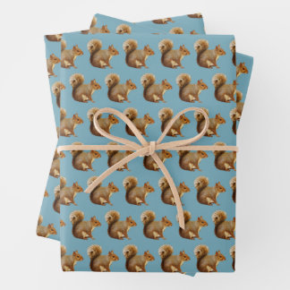 Grillige Eekhoorn Patroon Premium Inpakpapier Vel