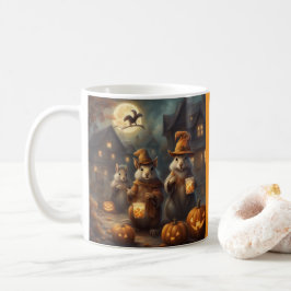 Grillige eekhoorns in heksen kostuums Halloween Koffiemok