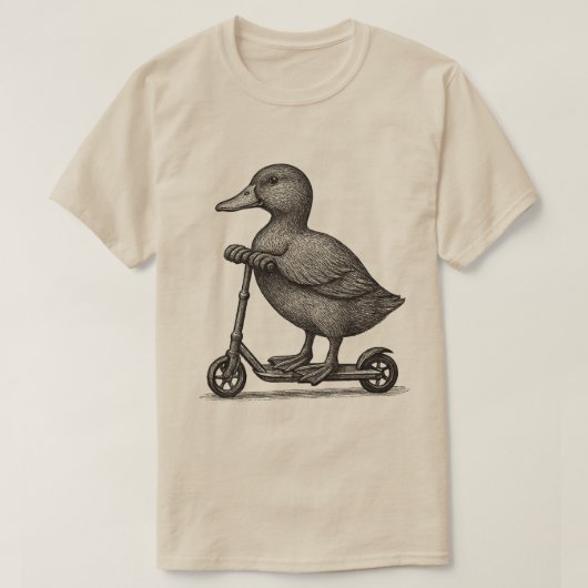 "Grillige Eend Scooter Shirt - Cute Eend Rijdend (Design voorkant)