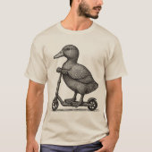 "Grillige Eend Scooter Shirt - Cute Eend Rijdend (Voorkant)