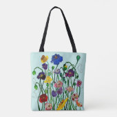 Grillige Eendenei Blauw Wilde Klaproos Aquarel Tote Bag (Achterkant)
