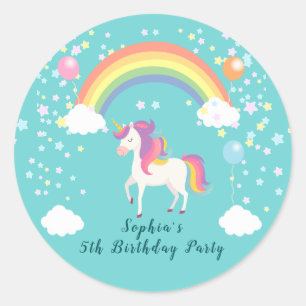 Grillige Eenhoorn Feest Ronde Sticker