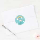Grillige Eenhoorn Feest Ronde Sticker (Envelop)