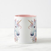 Grillige Eenhoorn Pastel Bloemaccenten Mok (Midden)