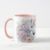 Grillige Eenhoorn Pastel Bloemaccenten Mok (Links)