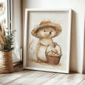 Grillige Egel Paddenstoelen Mand Bosdier Poster