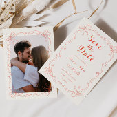 grillige eigenzinnige hand getekende boog Sinaasap Save The Date