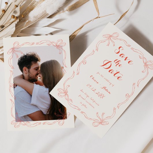 grillige eigenzinnige hand getekende boog Sinaasap Save The Date