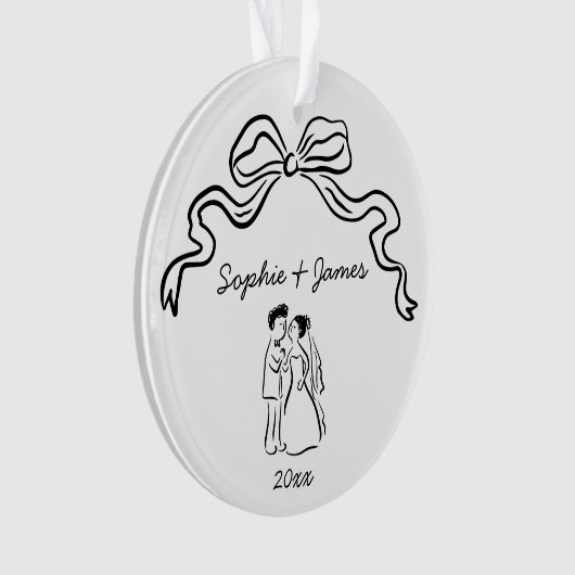 Grillige, eigenzinnige, handgetekende boog Huwelij Ornament (voorkant)